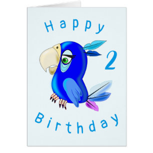 Carte d'anniversaire de bébé Petit perroquet bleu