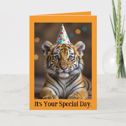 Carte d'anniversaire de bébé tigre (Devant)