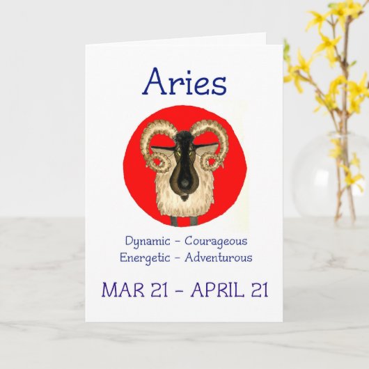 Carte d'anniversaire de Bélier (Fleur jaune)