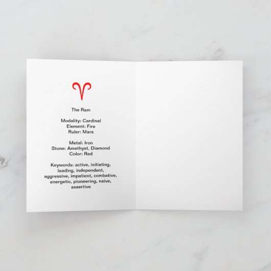 Carte d'anniversaire de Bélier (Intérieur)