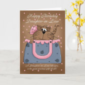 Carte d'anniversaire de belle-fille - animal (Fleur jaune)