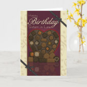 Carte d'anniversaire de belle-soeur - chocolats (Fleur jaune)