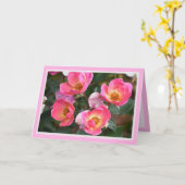 Carte d'anniversaire de belles fleurs roses (Fleur jaune)