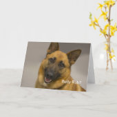 Carte d'anniversaire de berger allemand de bande (Fleur jaune)