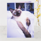 Carte d'anniversaire de bienvenue en Siamais (Fleur jaune)