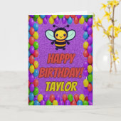 Carte d'anniversaire de bienvenue personnalisée po (Fleur jaune)