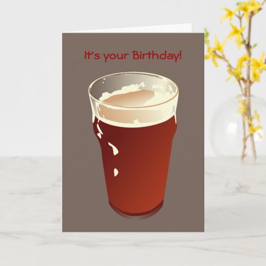 Carte d'anniversaire de bière (Fleur jaune)