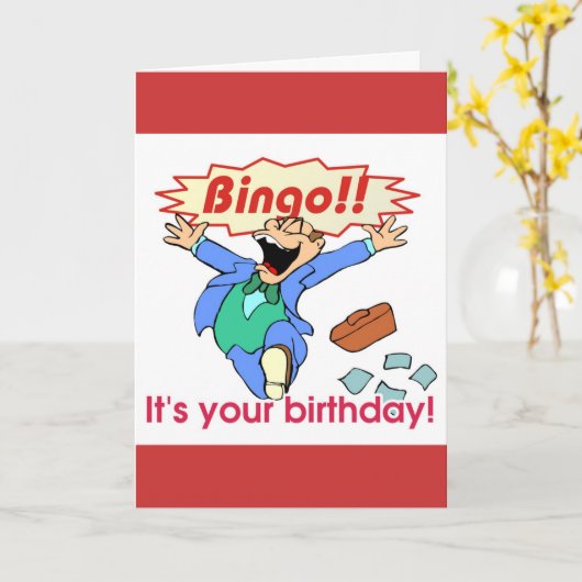 Carte d'anniversaire de bingo-test (Fleur jaune)