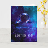 Carte d'anniversaire de Blue Space Libra (Fleur jaune)