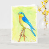Carte d'anniversaire de Bluebird (Fleur jaune)
