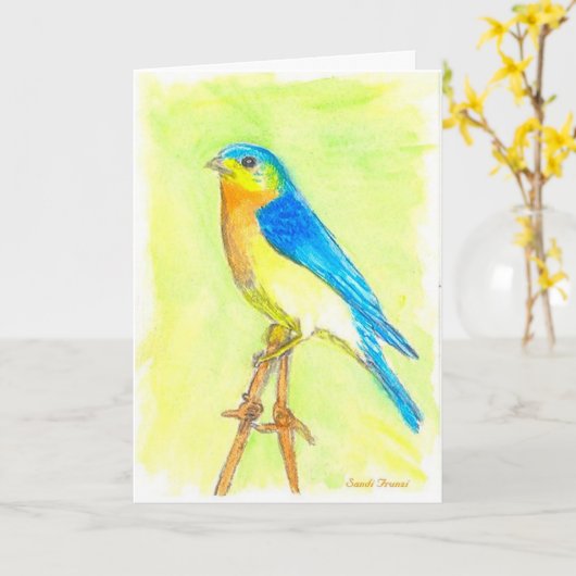 Carte d'anniversaire de Bluebird (Fleur jaune)