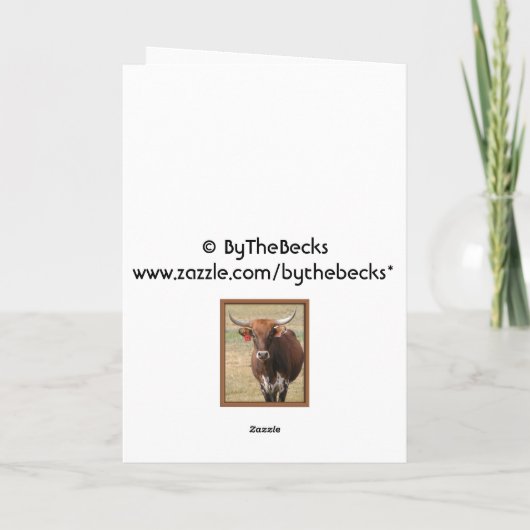 carte d'anniversaire de boeuf de Long-klaxon (Dos)