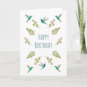 Carte d'anniversaire de Boho Hummingbird