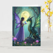 Carte d'anniversaire de bois mystique (Fleur jaune)