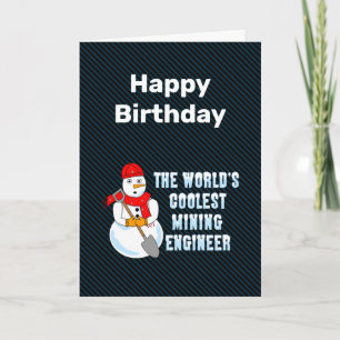 Carte d'anniversaire de bonhomme de neige ingénieu