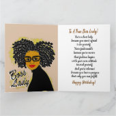 Carte d'anniversaire de Boss Lady African American (Intérieur)