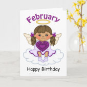 Carte d'anniversaire de brune d'ange de pierre (Fleur jaune)