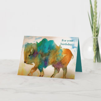 Carte d'anniversaire de Buffalo Abstraite