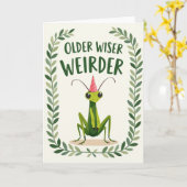 Carte d'anniversaire de bug bizarre (Fleur jaune)