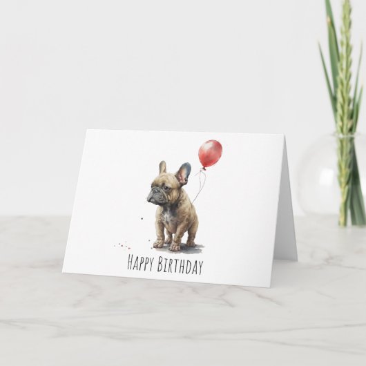Carte d'anniversaire de Buldog en France - Carte F (Devant)