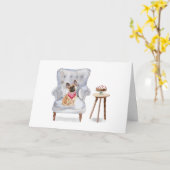 Carte d'anniversaire de Bulldog (Fleur jaune)