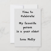 Carte d'anniversaire de Bulldog (Dos)