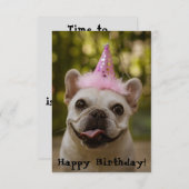 Carte d'anniversaire de Bulldog (Devant / Derrière)