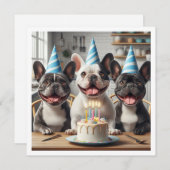 Carte d'anniversaire de bulldog française (Devant / Derrière)