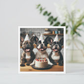 Carte d'anniversaire de bulldog française (Debout devant)