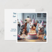 Carte d'anniversaire de bulldog française (Devant / Derrière)