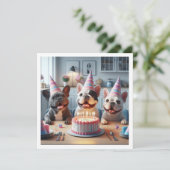 Carte d'anniversaire de bulldog française (Debout devant)