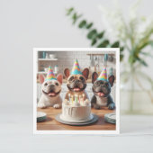 Carte d'anniversaire de bulldog française (Debout devant)