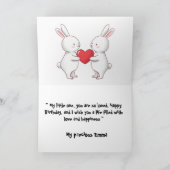 Carte d'anniversaire de Bunny Cute (Intérieur)