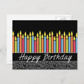 Carte d'anniversaire de bureau avec bougies (Devant / Derrière)