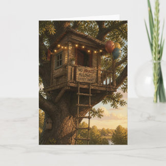 Carte d'anniversaire de cabane dans l'arbre Humour
