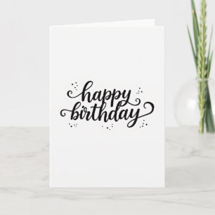 Carte d'anniversaire de calligraphie monochrome