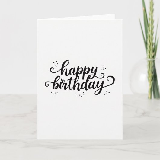 Carte d'anniversaire de calligraphie monochrome (Devant)