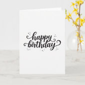 Carte d'anniversaire de calligraphie monochrome (Fleur jaune)