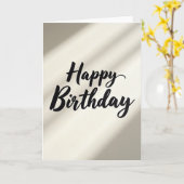 Carte d'anniversaire de calligraphie raffinée (Fleur jaune)