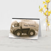 Carte d'anniversaire de camion de Tonka (Fleur jaune)