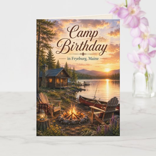 Carte d'anniversaire de camp à Fryeburg dans le Ma (Orchidée)