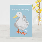 Carte d'anniversaire de canard (Fleur jaune)