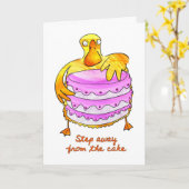 Carte d'anniversaire de canard (Fleur jaune)