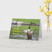 Carte d'anniversaire de canard (Fleur jaune)