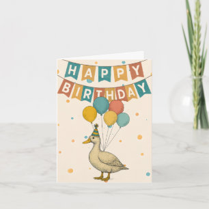 Carte d'anniversaire de canard - animal de Whimsic