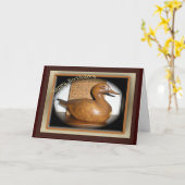 Carte d'anniversaire de canard en bois (Fleur jaune)