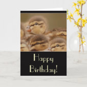 Carte d'anniversaire de canettes (Fleur jaune)