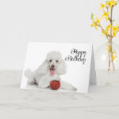 Carte d'anniversaire de caniche (Fleur jaune)
