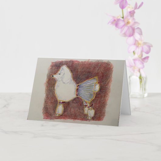 Carte d'anniversaire de caniche (Orchidée)