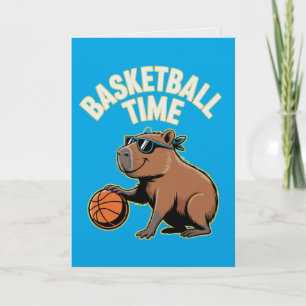 Carte d'anniversaire de capybara de basketball